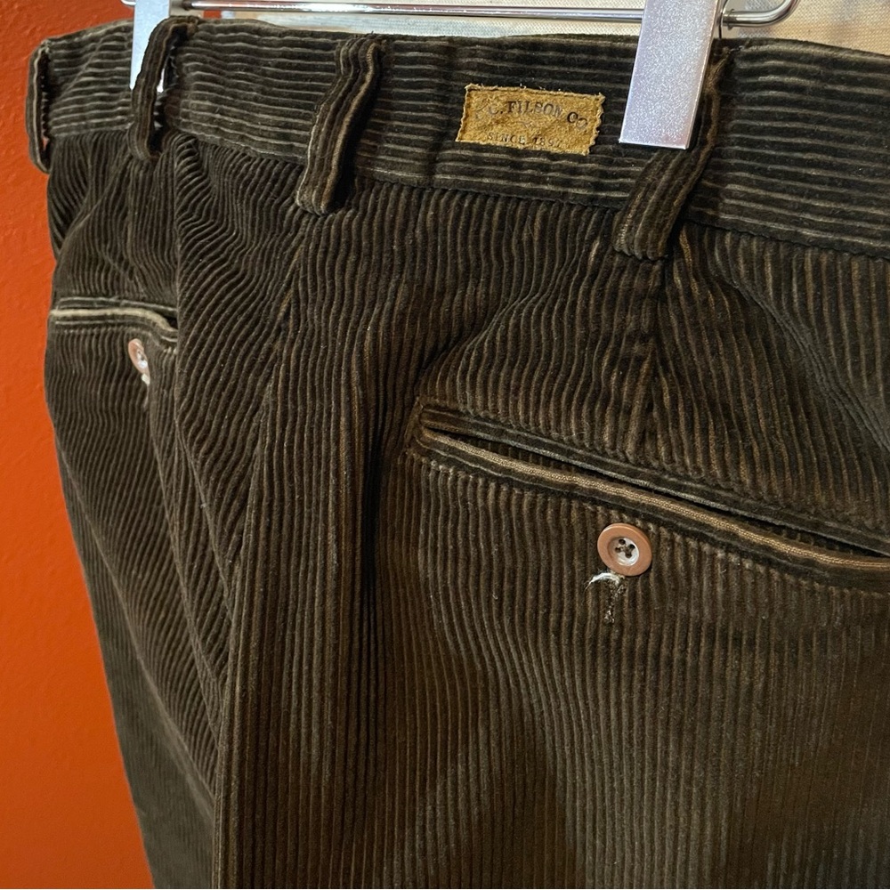C.C Filson Men’s Micro Corduroy Brown Straight Leg Work Trouser Pants - Picture 5 of 6